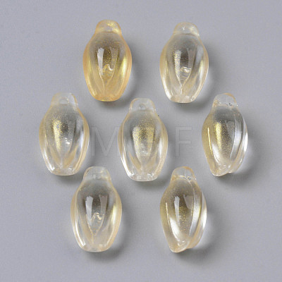 Transparent Spray Painted Glass Pendants GLAA-S190-016A-03-1