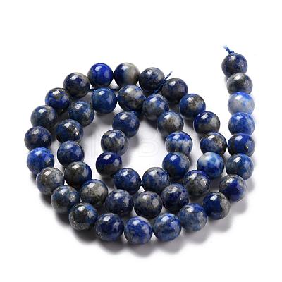Natural Lapis Lazuli Round Bead Strands G-E262-01-8mm-1