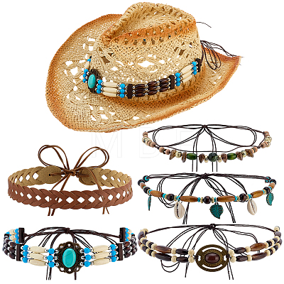 4Pcs 4 Styles Imitation Leather Hat Bands DIY-PH0035-93-1