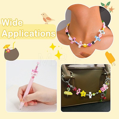 40Pcs UV Plating Opaque Acrylic Beads PACR-CJ0001-51-1