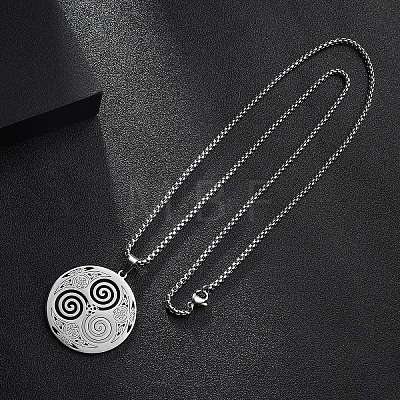 Non-Tarnish 201 Stainless Steel Pendant Necklaces for Man NJEW-Q336-04B-P-1