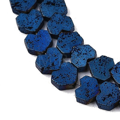 Electroplated Natural Lava Rock Beads Strands G-K388-04A-06-1