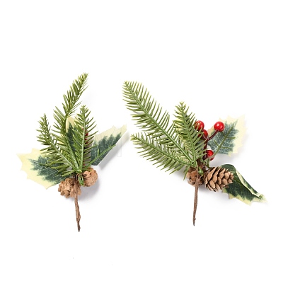 Plastic Artificial Winter Christmas Simulation Pine Picks Decor DIY-P018-E01-1