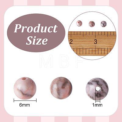 Natural Pink Zebra Jasper Beads G-OC0001-22-6mm-1