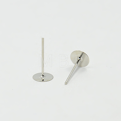 Earring Findings Flat Round Blank Peg Ear Studs X-E013-NF-1