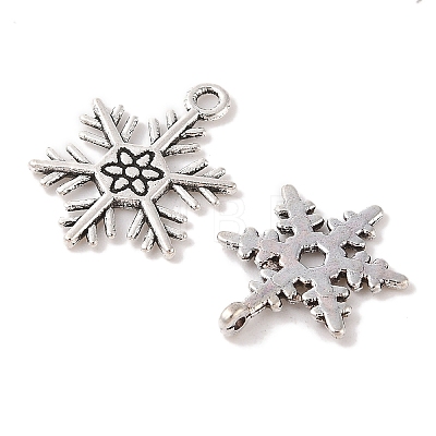 Mixed Vintage Tibetan Style Alloy Snowflake Pendants TIBEP-X0017-AS-RS-1