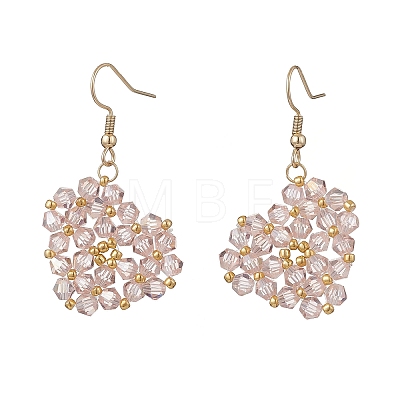 Heart Glass Dangle Earrings EJEW-MZ00639-01-1