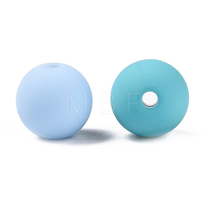 Rubberized Style Imitated Silicone Acrylic Beads MACR-T048-01C-12-1