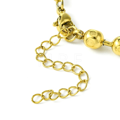 Ion Plating(IP) 304 Stainless Steel Bead Necklaces NJEW-C053-04G-1