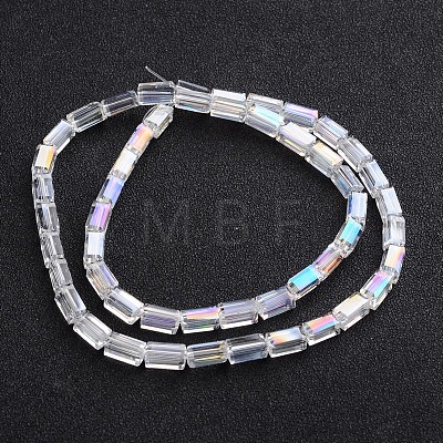 AB Color Plated Faceted Cuboid Electroplate Glass Beads Strands EGLA-F109-A01-1