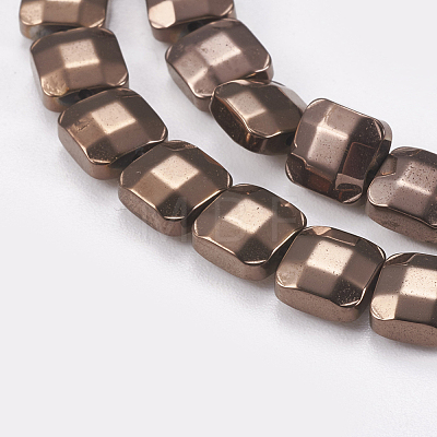 Electroplated Non-magnetic Synthetic Hematite Beads Strands G-P367-C-1