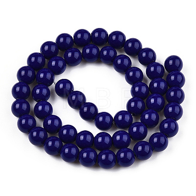Opaque Solid Color Glass Beads Strands LS-GLAA-T032-P8mm-03-1