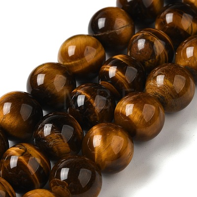 Nattural Tiger Eye Beads Strands G-GSR12mmC014-B-1