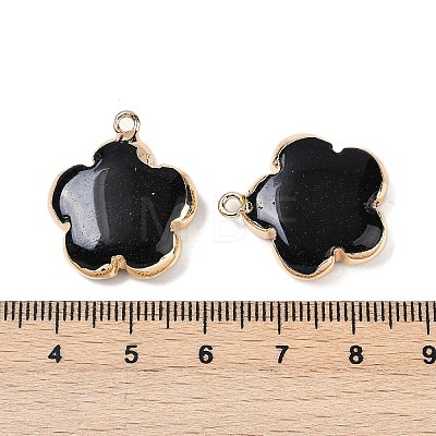 Natural Black Stone Pendants G-P566-01G-11-1