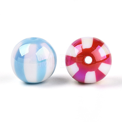 UV Plating Opaque Acrylic Beads OACR-T028-12mm-65-1