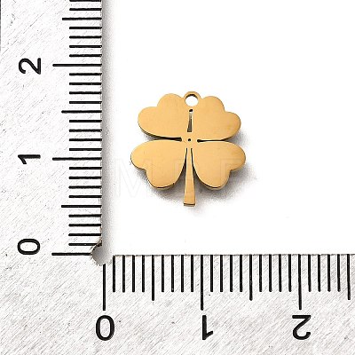 304 Stainless Steel Four Leaf Clover Charms STAS-Q348-14G-02A-1