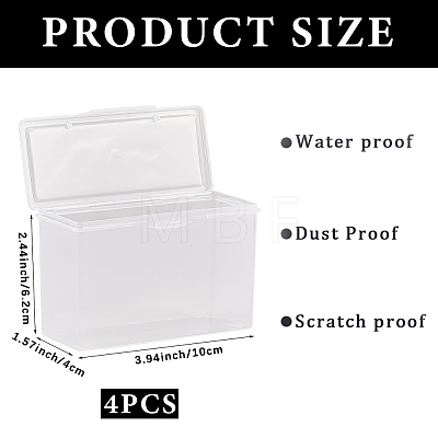 Plastic Card Storage Boxes with Hinged Lids CON-WH20010-06A-1