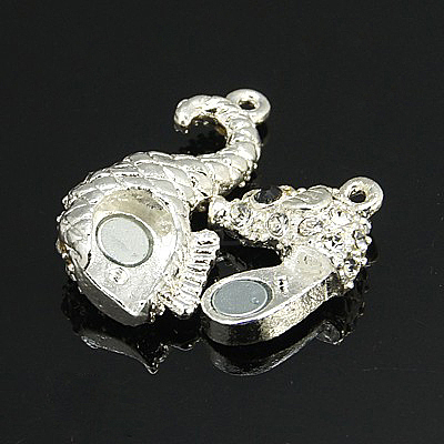 Alloy Rhinestone Magnetic Clasps X-RB-G056-S-1
