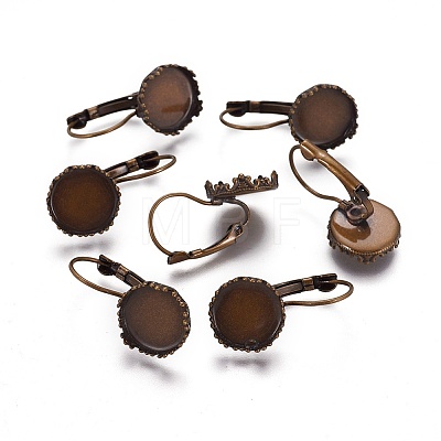 Brass Leverback Earring Findings KK-WH0033-07AB-1