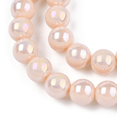 Electroplate Opaque Glass Beads Strands X-GLAA-T032-P8mm-AB09-1