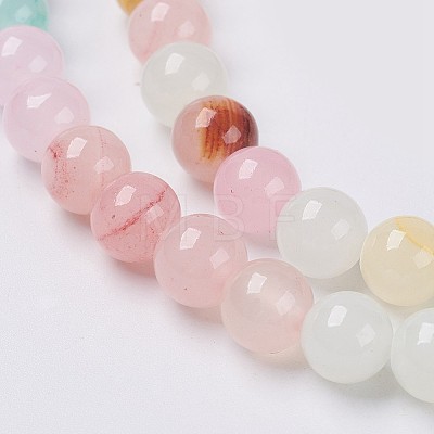 Natural Colorful Green Jade Beads Strands G-G757-01-6mm-1