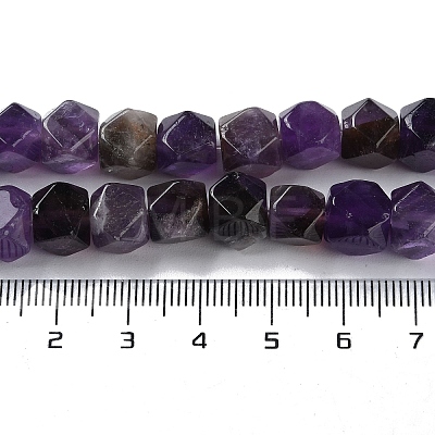 Natural Amethyst Star Cut Round Beads Strands G-M418-C01-01-1