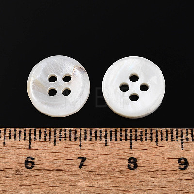 Natural 4-Hole Freshwater Shell Buttons BUTT-T011-01A-1-1