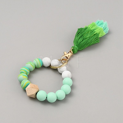 Silicone Round Beaded Keychain Wristlet KEYC-SZC0005-01C-1