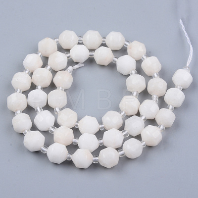 Natural White Jade Beads Strands G-R482-33A-8MM-1