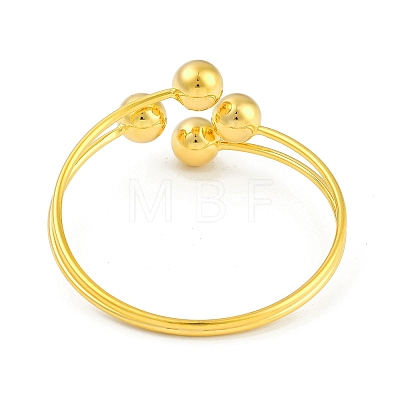 Round Brass Open Cuff Torque Bangles for Women BJEW-Z074-03G-1