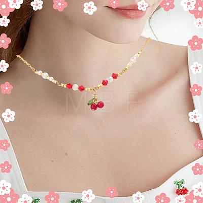 50Pcs Glass & Acrylic Beaded Charms GLAA-SC0002-77-1