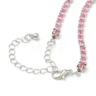 Alloy Rhinestone Cup Chain Necklaces NJEW-H217-02P-1
