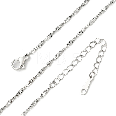 Brass Singapore Chain Necklaces for Women NJEW-Q020-01P-1