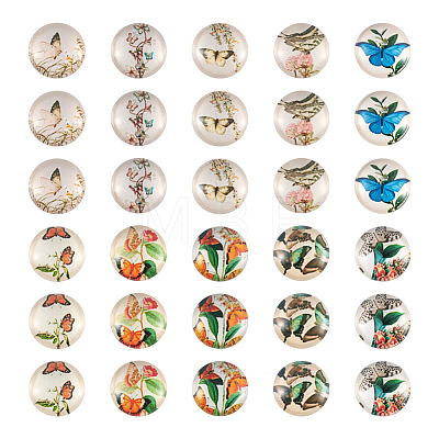  50Pcs 10 Colors Glass Cabochons GLAA-TA0001-74-1