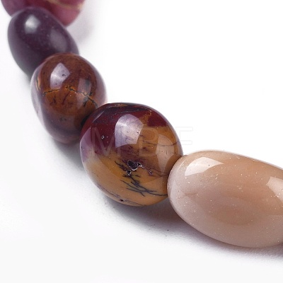 Natural Mookaite Bead Stretch Bracelets BJEW-K213-12-1