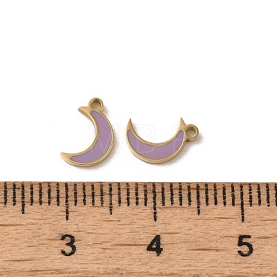 304 Stainless Steel Enamel Charms STAS-L022-333G-1