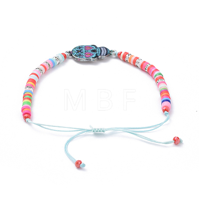 Adjustable Nylon Thread Braided Bead Bracelets BJEW-JB05192-M-1