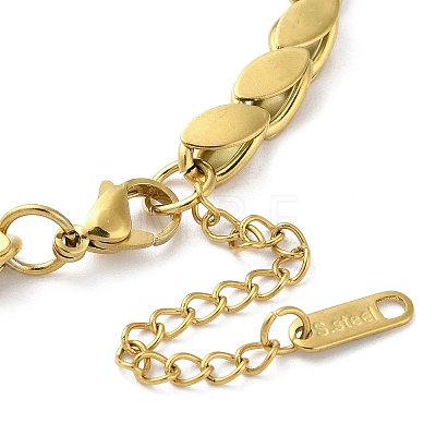 304 Stainless Steel Horse Eye Link Chain Bracelets for Women BJEW-G712-11G-1
