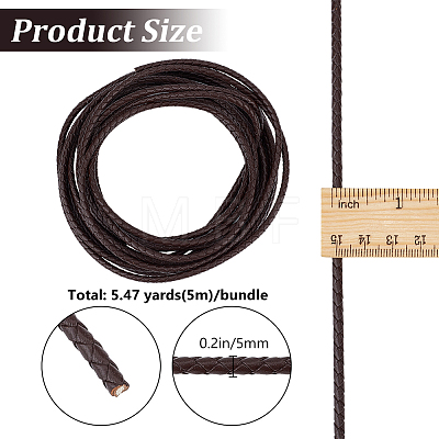 5M Braided Leather Cord with Core WL-BBC0001-01A-01-1