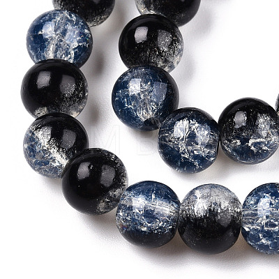 Transparent Crackle Baking Painted Glass Beads Strands DGLA-T003-01B-01-1