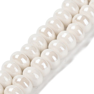 Porcelain Rondelle Beads PORC-Q001-01K-1