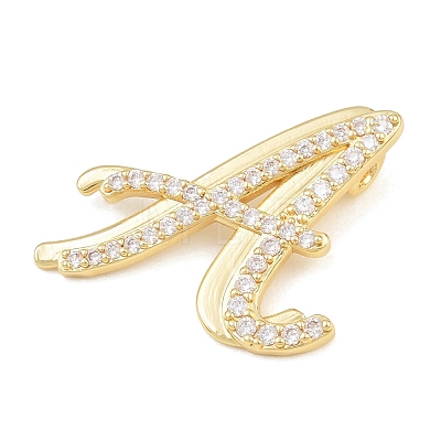 Brass Micro Pave Clear Cubic Zirconia Pendants CU-CBA8481-01G-A-1