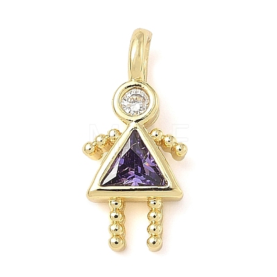 Brass Micro Pave Cubic Zirconia Pendants ZIRC-I356-17G-B02-1