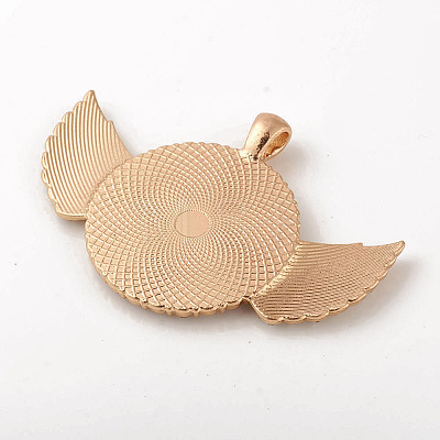 Alloy Pendant Cabochon Setting LS-ALRI-WH0005-11KCG-1