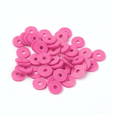 Flat Round Eco-Friendly Handmade Polymer Clay Beads CLAY-R067-8.0mm-31-1