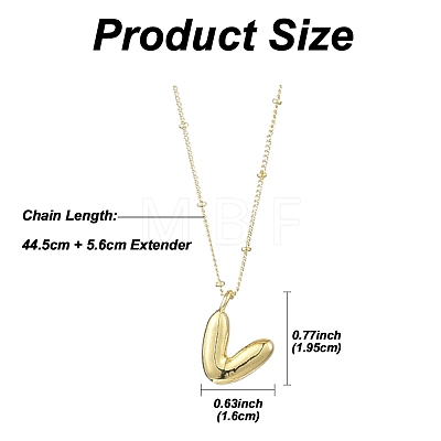 1Pc Initial Letter Brass Pendant Necklaces NJEW-YW0001-24V-1
