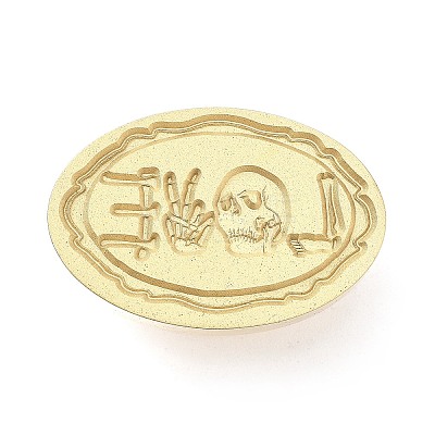 Halloween Theme Golden Tone Brass Wax Seal Stamp Head AJEW-O001-04G-1