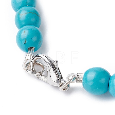 Dyed Synthetic Turquoise Graduated Beaded Necklaces NJEW-P279-03-1