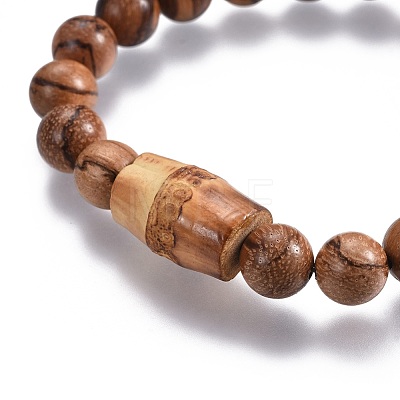 Couples Wood Beads Stretch Bracelets BJEW-JB04121-1