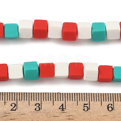 Christmas Handmade Polymer Clay Beads Strands CLAY-F006-01C-1